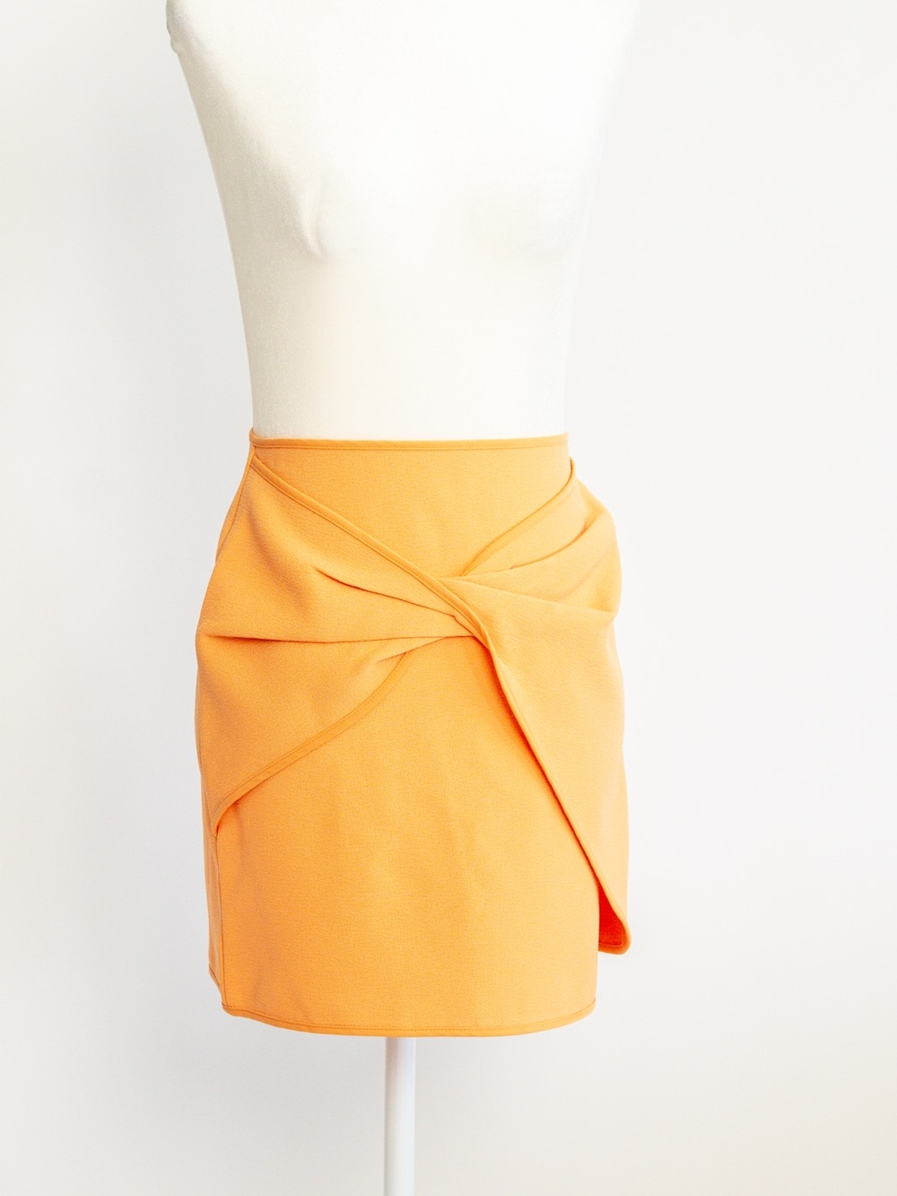 C/MEO Collective Orange Twisted Wrap Mini Skirt